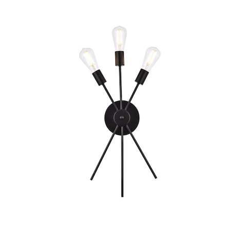Cling 11 in. Lucca Bath Sconce in Black CL2956481
